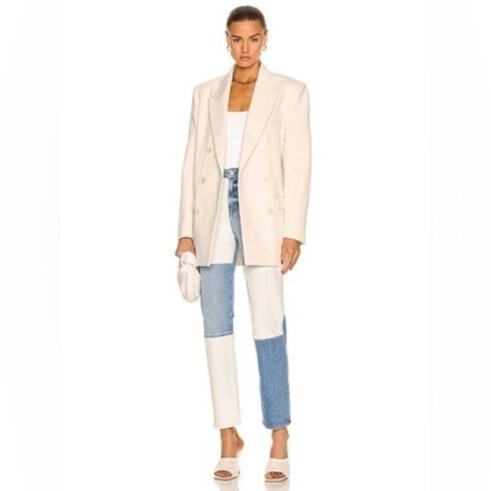 Jonathan Simkhai Patchwork Jeans 29 Straight Blue White Festival Indie Grunge